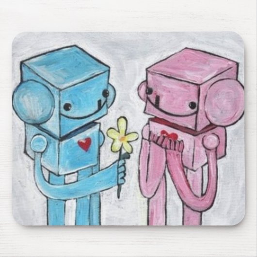 Robot Love Mousepad Muismat (Voorkant)