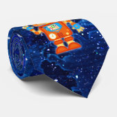 Robot Lover Buiten ruimtetools Star Sky Stropdas (Opgerold)