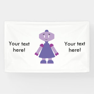 Robot meisje cartoon spandoek