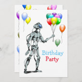 Robot met ballonvaarzen kaart (Voorkant / Achterkant)