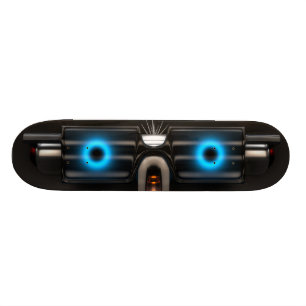Robot met bril skateboard