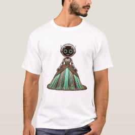 Robot met een gloeiende jurk. t-shirt