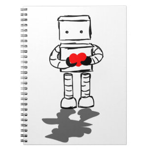 Robot met hart notitieboek