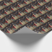 Robot met hartwikkelpapier cadeaupapier (Hoek)