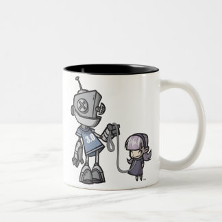 Robot-met-kind Tweekleurige Koffiemok