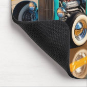  robot met surfplank, op het strand muismat (Hoek)