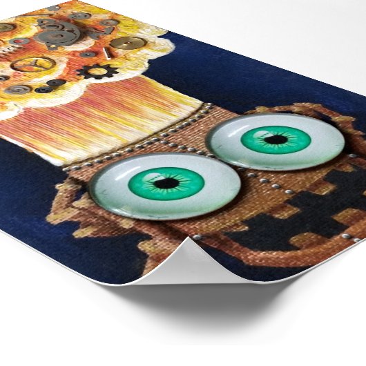 Robot mind-blown Clockwork Steampunk print poster (Hoek)