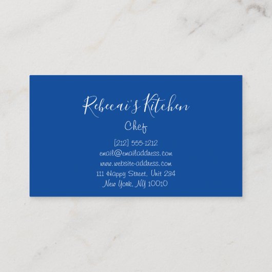 Robot Mixer Chef Sweets Bakery Navy Visitekaartje (Achterkant)
