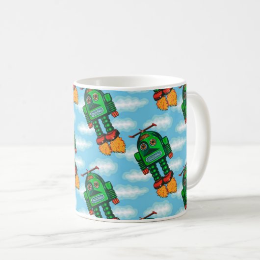 Robot-Mok "Fired Up" Koffiemok (Voorkant rechts)