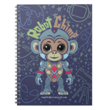 Robot Monkey Spiral Notitieboek