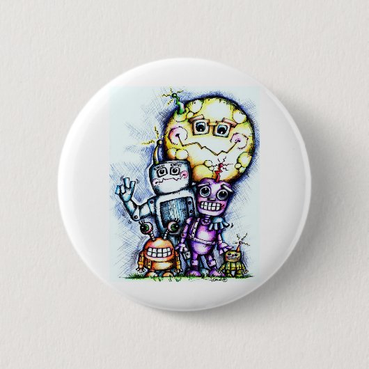 Robot Moon Ronde Button 5,7 Cm (Voorkant)