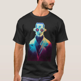 Robot of Man in een Brave New World T-shirt