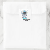 Robot Oops. Ik knipperde weer. Vierkante Sticker (Tas)