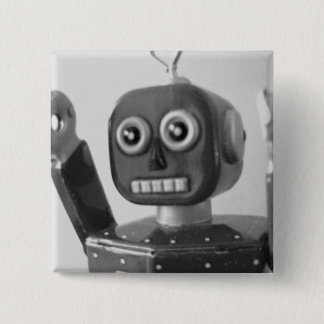 Robot Oranje 2000 Vierkante Button 5,1 Cm