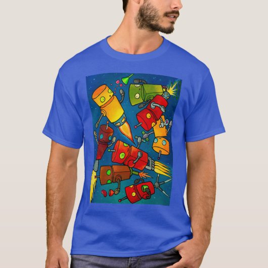 Robot Party 2 T-shirt (Voorkant)