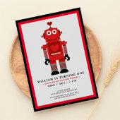 Robot party Birthday party Kaart