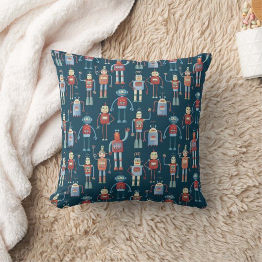 Robot Pattern Dark Kussen (Deken)
