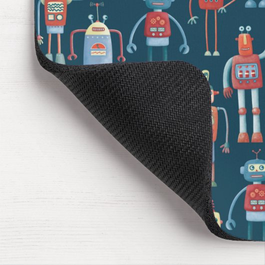 Robot Pattern Dark Muismat (Hoek)