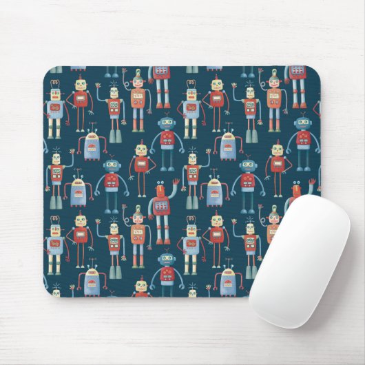 Robot Pattern Dark Muismat (Met muis)