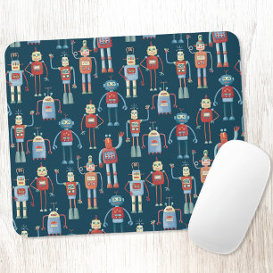 Robot Pattern Dark Muismat