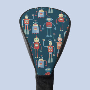 Robot Pattern Retro Golfheadcover