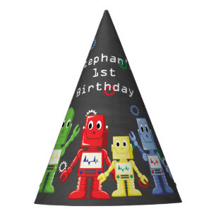 Robot petten verjaardagsfeest feesthoedjes