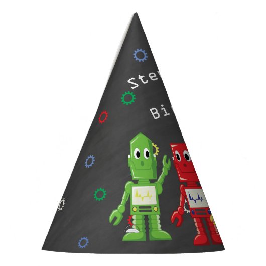 Robot petten verjaardagsfeest feesthoedjes (Links)