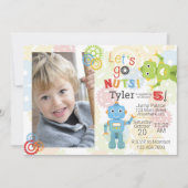 Robot Photo Invitations Anniversaire Robot Party (Devant)