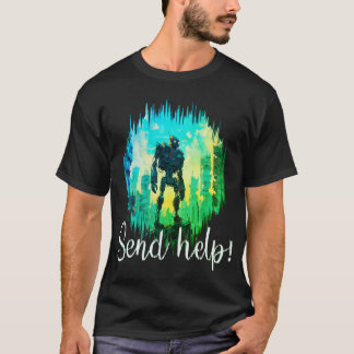 Robot Redding: Rode en Blauwe Mech in Nood T-shirt