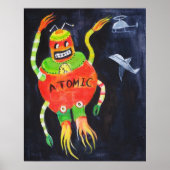 Robot Retro pop kunst Poster (Voorkant)