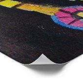 Robot Retro  pop kunst Poster (Hoek)