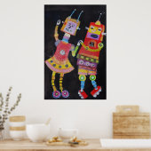 Robot Retro  pop kunst Poster (Keuken)