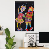 Robot Retro  pop kunst Poster (Thuiskantoor)
