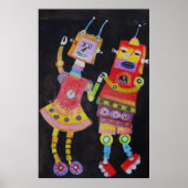 Robot Retro pop kunst Poster (Voorkant)