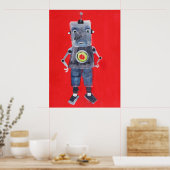 Robot Retro  pop kunst Poster (Keuken)