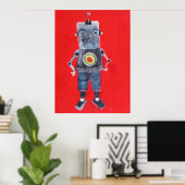 Robot Retro  pop kunst Poster (Thuiskantoor)
