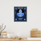 Robot Revolt Blue Poster (Keuken)