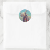 Robot Ronde Sticker (Tas)