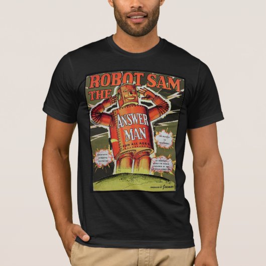 Robot Sam beantwoordt Man T-Shirt (Voorkant)