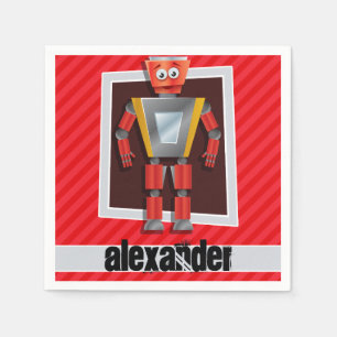 Robot; Scarlet Red Stripes Servet