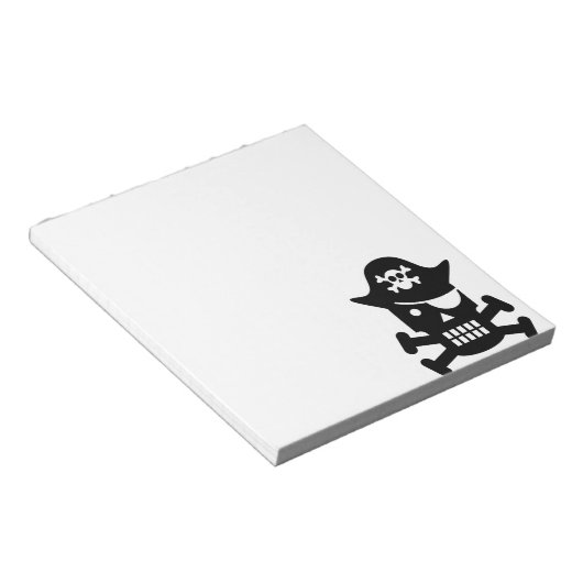 Robot Skull & Crossbones Pirate Silhouette Notitieblok (Schuin)