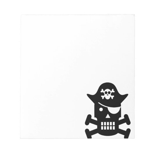 Robot Skull & Crossbones Pirate Silhouette Notitieblok (Voorkant)