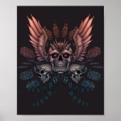 Robot Skull + Wings Poster (Voorkant)