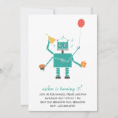 Robot Slaap Slaap Kind Birthday Party Uitnodiging (Voorkant)