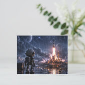 Robot sous la pluie Mission spatiale sur la carte  (Debout devant)