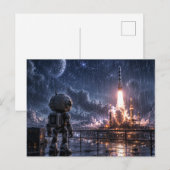 Robot sous la pluie Mission spatiale sur la carte  (Devant / Derrière)