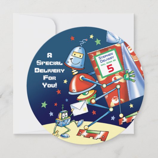 Robot, speciale levering, de vijfde verjaardag van kaart (Voorkant)