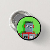 Robot speelgoed 1 ronde button 3,2 cm (Voorkant /achterkant)