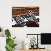 Robot speelt op piano poster (Thuiskantoor)