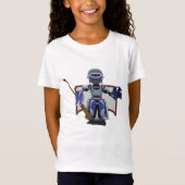 Robot Spelen IJshockey Sport Meisjes T-shirt (Voorkant)